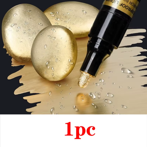 Chrome Paint Marker Pen Set for DIY, Model Painting and Touch Ups - 1Pc Gold