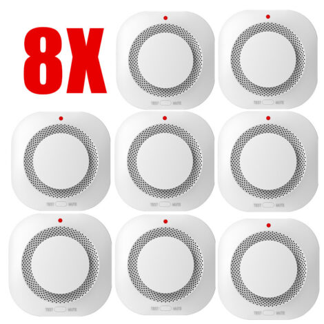 Wireless Smoke Alarm Detector Fire Alarm Detector Smart Smoke Alarm - 8pcs