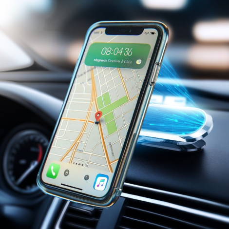 Car Magnetic Mobile Phone Holder With 360 Degree Rotating Dashboard Mount