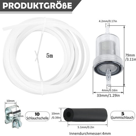 5Meter Fuel Hose Clip Filter Pipe Line Kit For Webasto Eberspacher  Heater - Default