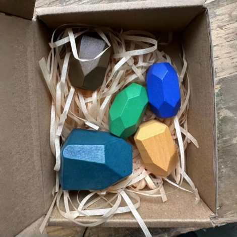 Montessori Wooden Sorting Stacking Rocks Stones Sensory Toddler Toys Learning Toys Building Blocks Game for Kids Birthday Gifts