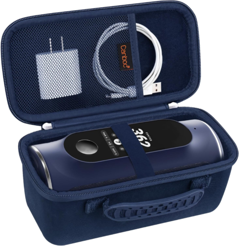 Carrying Case Blue Tees Golf Player+ GPS Speaker with Touch Screen Display, GPS Speaker Player Bag, Mesh Pocket Fits Charging Cable, Blue (Case Only)