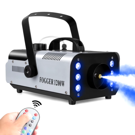 1200W Fog Machine with 6 LED Lights – Remote Controlled Smoke Fogger for Parties, DJ, Stage & Events - Eu Plug (201447604)