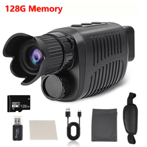 Monocular Night Vision Device 1080P HD Infrared Camera 5X Digital Light Zoom Hunting Telescope Outdoor Search Full Darkness 300M - 128G Memory