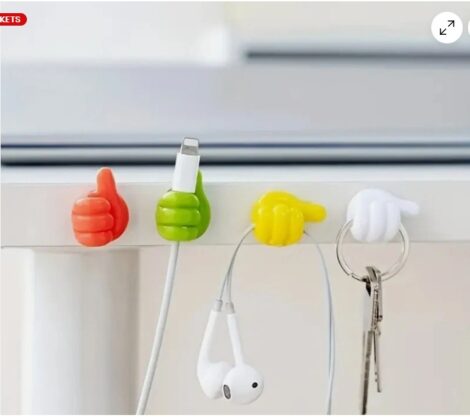 10Pcs Thumb Shape Key Hooks Multifunctional Clip Holder Small Hand Wall Hooks - W13611671