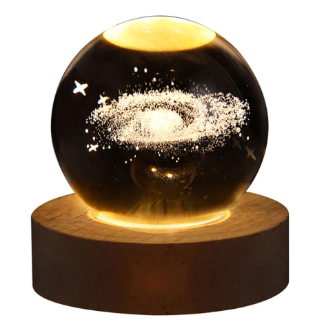Crystal Ball Night Lights Glowing Planet Galaxy Astronaut 3D Moon Table Lamp USB Atmosphere Lamp Tabletop Decorations Kid Gifts - Milky Way