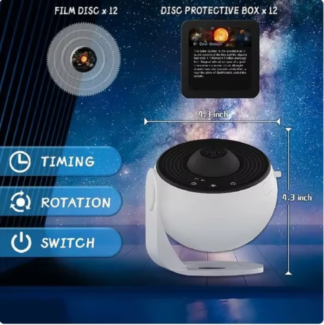 LED Night Light Galaxy Projector Starry Sky Projector 360° Rotate Planetarium Night Lamp for Room Decorative Children Kids Gift - White Black