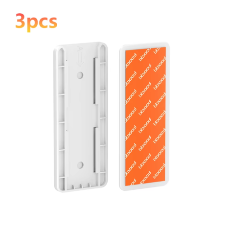Self-Adhesive Power Socket Strip Fixator Wall Mounted Self Adhesive Punch Free Row Plug Holder for Kitchen Home Office - 3 Pcs Whtie