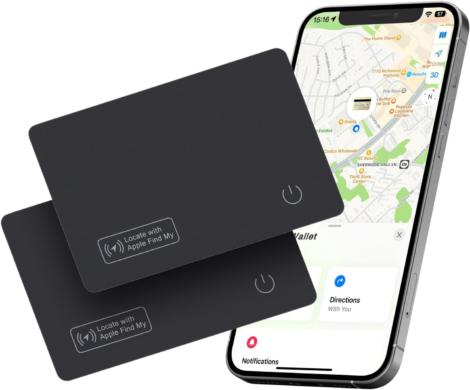 Slim Wallet Tracker – Rechargeable Wallet Finder Card, IP67 Waterproof, Works with Apple Find My