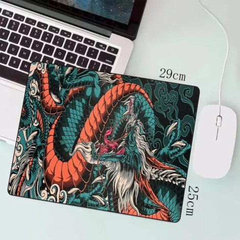 Japanese Dragon Large Gaming Mousepad – Ultimate Gamer Mouse Pad for Desk - Orange, 300X700X2Mm