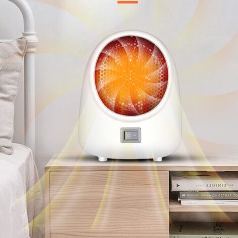 Mini Electric Heater Portable Desktop Winter Fan Air Heating Warmer Home Office - White