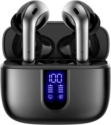 Wireless Earbuds Bluetooth 5.3 with 60H Playback & LED Power Display