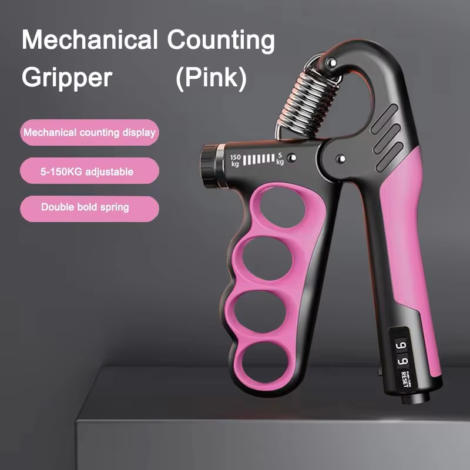 5-60/100/150Kg Grip Strength Gym Wrist Expander Hand Strengthener Adjustable Muscle Recovery Fitness Hand Strength Exercise - Mechanical Pink