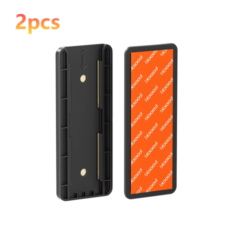 Self-Adhesive Power Socket Strip Fixator Wall Mounted Self Adhesive Punch Free Row Plug Holder for Kitchen Home Office - 2 Pcs Black (350852)