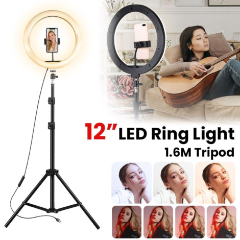 12″ LED Ring Light with Stand for Phone, Video & Live Streaming